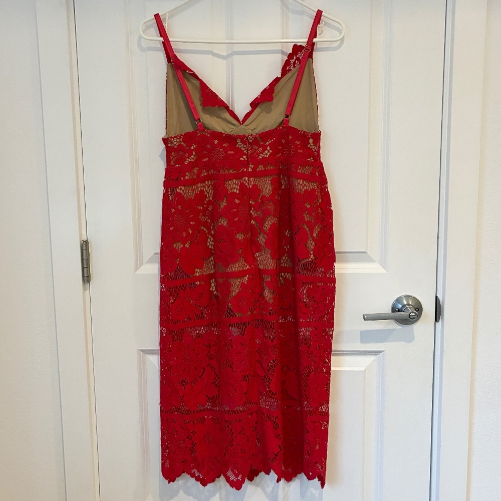 For Love and Lemons | Gianna Lace Dress Red Sz S - Picture 7 of 12
